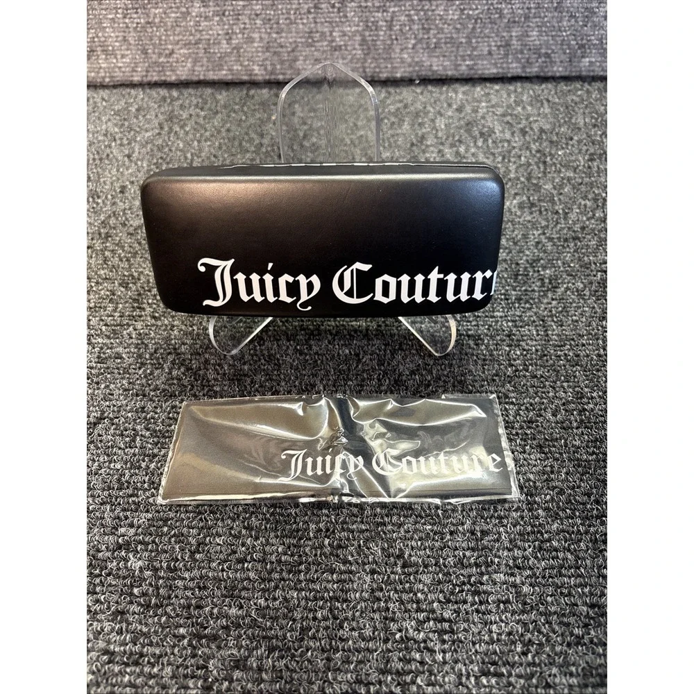 Juicy Couture~Hard‎ Eyeglass Case~Black/White Logo~NEW